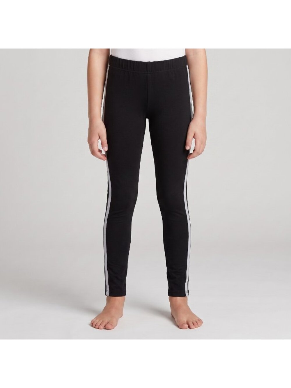1st Kiss Girl's Black with White Side Stripes Athletic Pants Leggings size 11-12